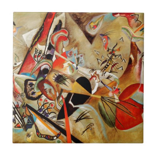 Kandinskys Abstract Composition Ceramic Tile