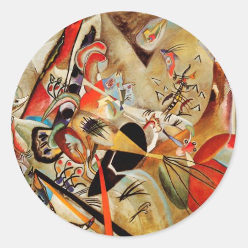 Kandinskys Abstract Composition Classic Round Sticker