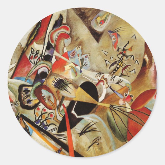 Kandinsky's Abstract Composition Classic Round Sticker (Front)
