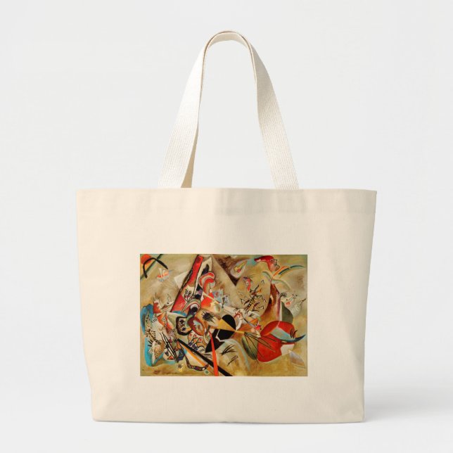 Kandinsky's Abstract Composition Large Tote Bag (Front)
