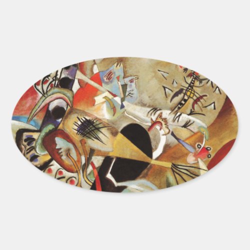 Kandinskys Abstract Composition Oval Sticker