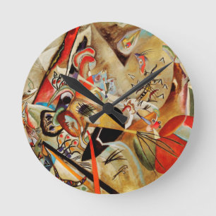 Kandinsky's Abstract Composition Round Clock
