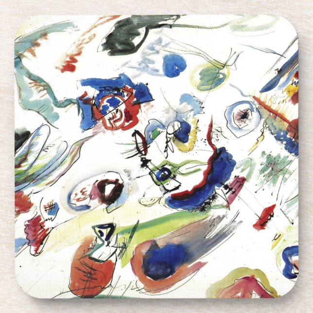 Kandinsky's Abstract Painting Artwork Beverage Coaster (Front)
