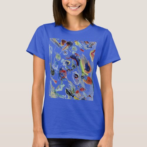 Kandinskys Abstract Painting Artwork Blue T_Shirt