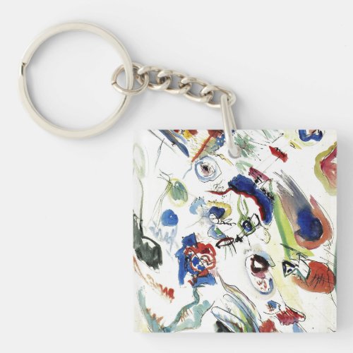 Kandinskys Abstract Painting Artwork Keychain