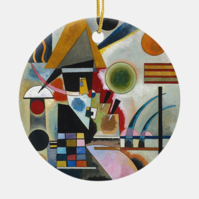 Kandinsky's Abstract Painting Swinging Ceramic Ornament (Front)