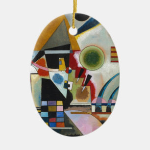 Kandinsky's Abstract Painting Swinging Ceramic Ornament