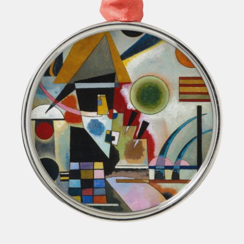 Kandinskys Abstract Painting Swinging Metal Ornament