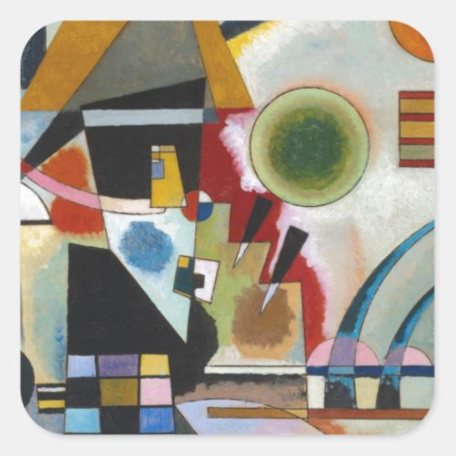 Kandinskys Abstract Painting Swinging Square Sticker