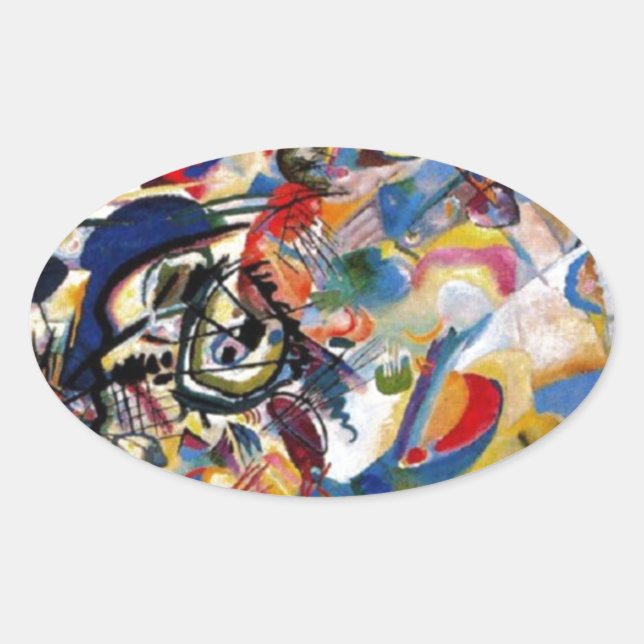 Kandinsky's Composition VII Oval Sticker (Front)