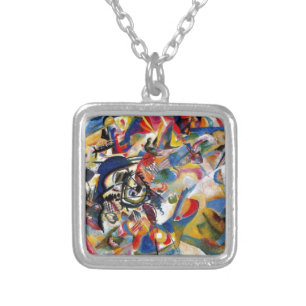 Kandinsky's Composition VII Silver Plated Necklace