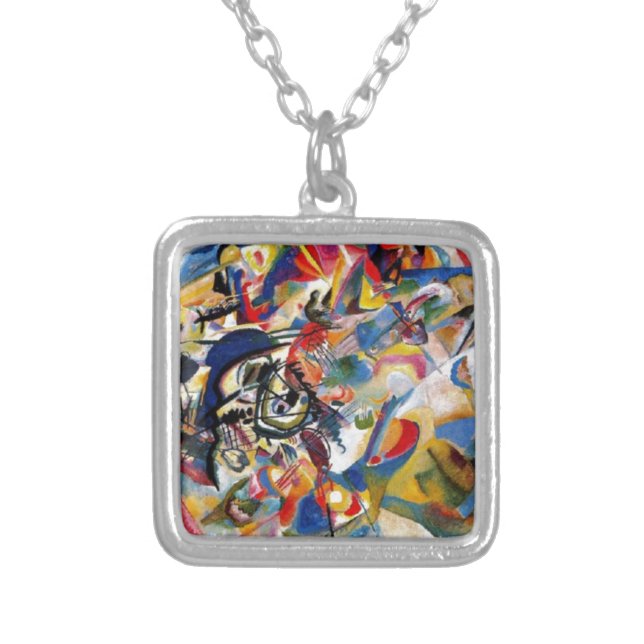Kandinsky's Composition VII Silver Plated Necklace (Front)