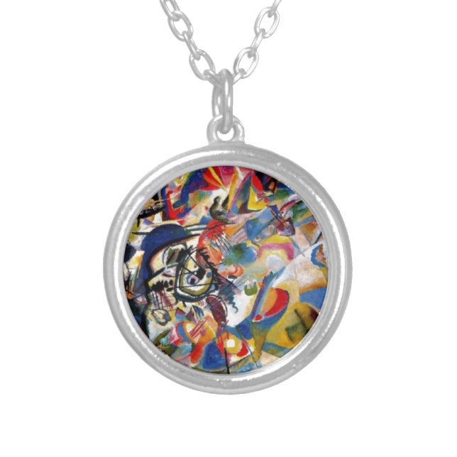 Kandinsky's Composition VII Silver Plated Necklace (Front)