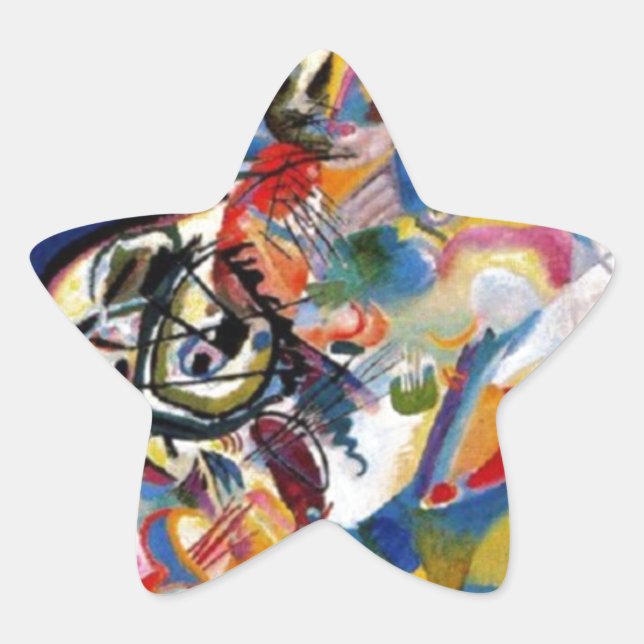 Kandinsky's Composition VII Star Sticker (Front)