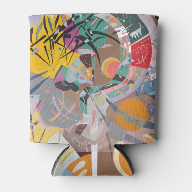 Kandinsky's Dominant Curve Abstract Art Painting Can Cooler (Front)