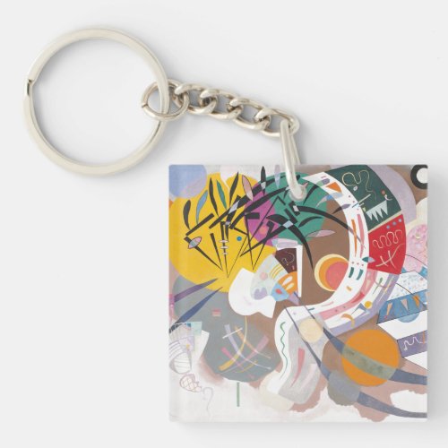 Kandinskys Dominant Curve Abstract Art Painting Keychain