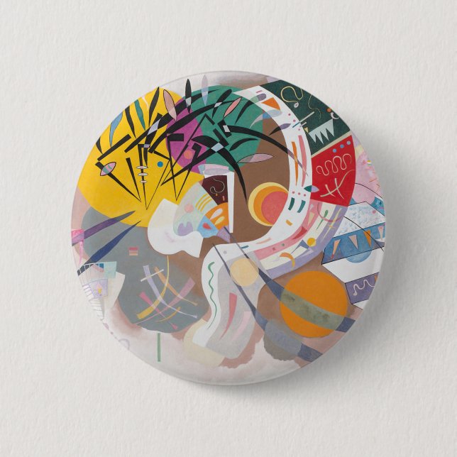 Kandinsky's Dominant Curve Abstract Button (Front)