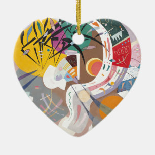 Kandinsky's Dominant Curve Abstract Ceramic Ornament