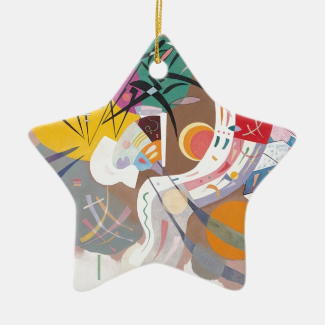 Kandinsky's Dominant Curve Abstract Ceramic Ornament (Front)