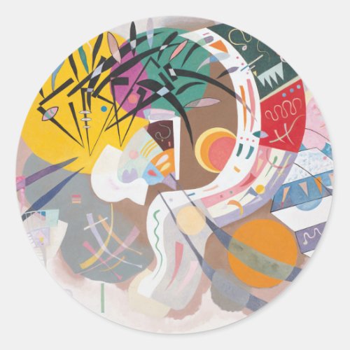 Kandinskys Dominant Curve Abstract Classic Round Sticker