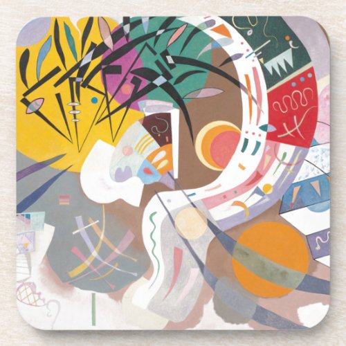 Kandinskys Dominant Curve Abstract Drink Coaster