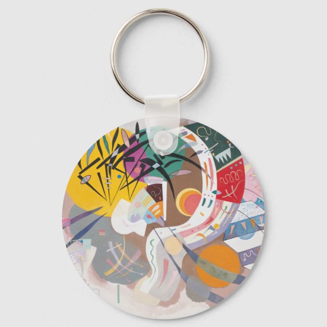 Kandinsky's Dominant Curve Abstract Keychain (Front)