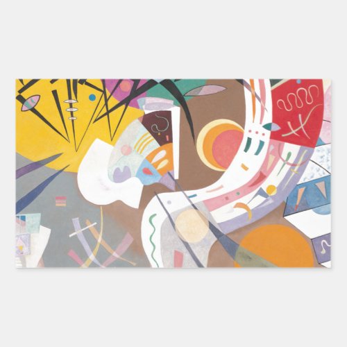 Kandinskys Dominant Curve Abstract Rectangular Sticker