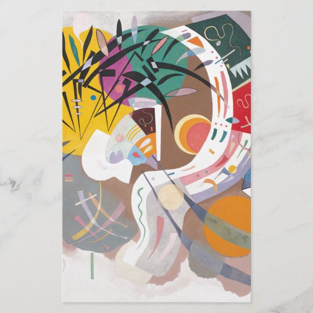 Kandinsky's Dominant Curve Abstract Stationery (Front)