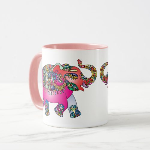 kandy Cute colorful pink Elephant Mug