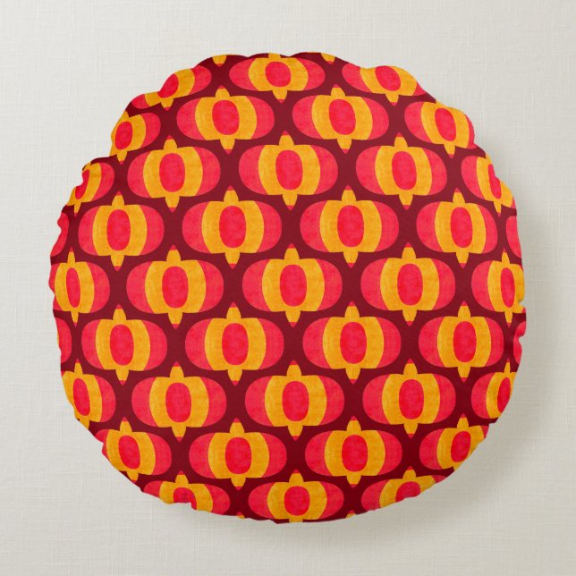 Kandy Korn -Burgundy-  Round Pillow (Front)
