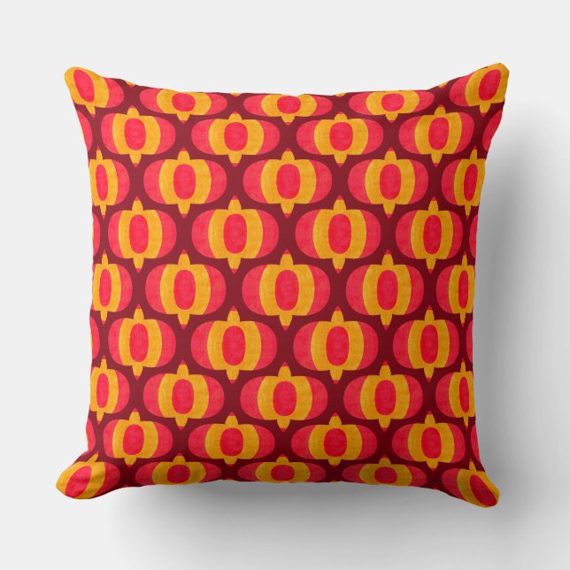 Kandy Korn -Burgundy-  Throw Pillow (Front)