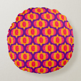Kandy Korn -Purple- Round Pillow