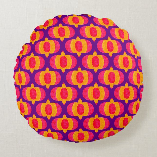 Kandy Korn -Purple-  Round Pillow (Front)