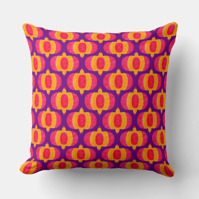 Kandy Korn -Purple-  Throw Pillow (Front)