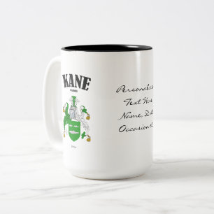 Kane Family Crest, Translation & Meaning Two-Tone Coffee Mug