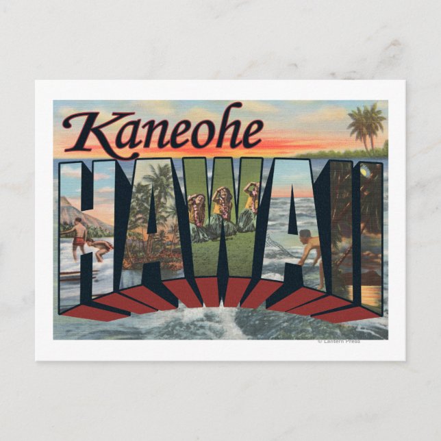 Kaneohe, Hawaii - Large Letter Scenes Postcard (Front)