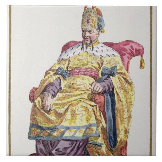 Kang Tsi (1662-1722) Manchu Emperor of China from Ceramic Tile (Front)