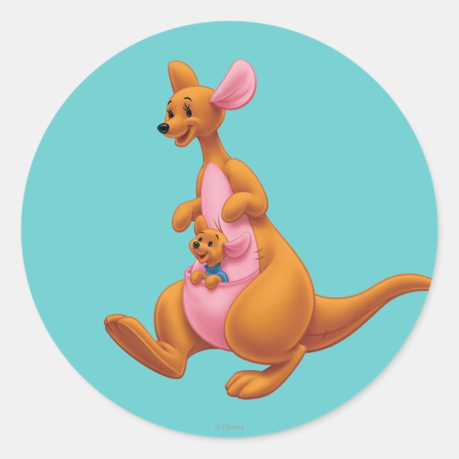 Kanga and Roo Classic Round Sticker (Front)