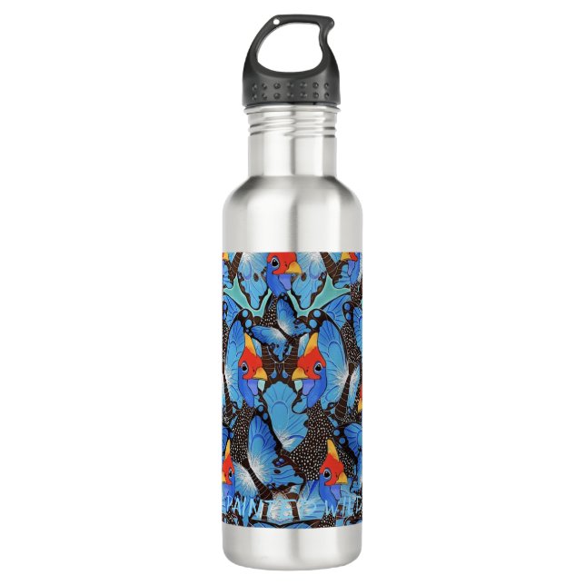 Kanga Blue  Stainless Steel Water Bottle (Front)