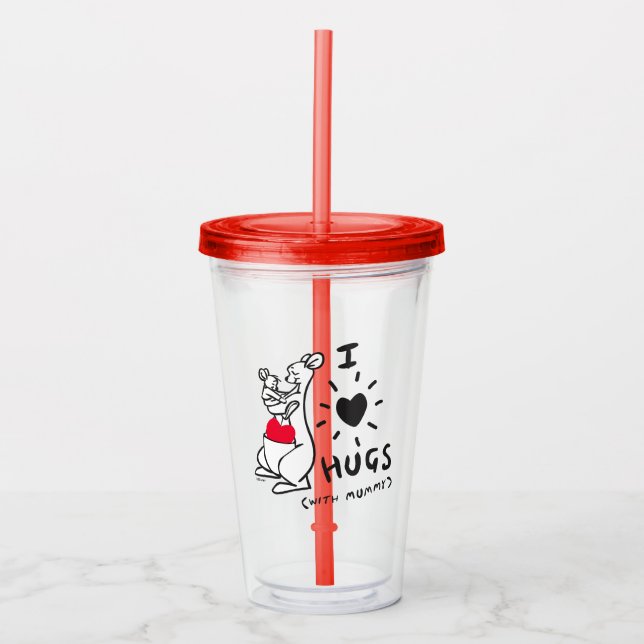 Kanga & Roo | I Love Hugs (with Mummy) Acrylic Tumbler (Front)