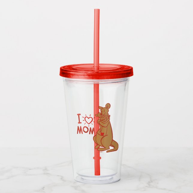 Kanga & Roo | I Love Mom Acrylic Tumbler (Front)