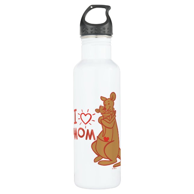 Kanga & Roo | I Love Mom Stainless Steel Water Bottle (Front)