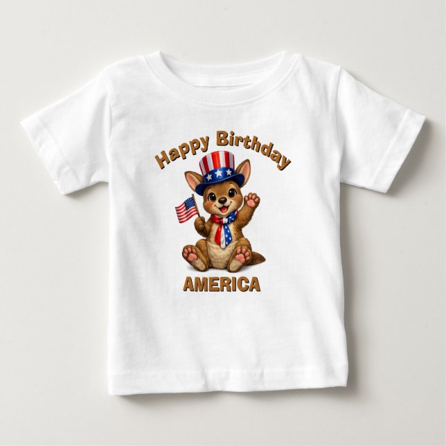 Kangaroo (5ag) Patriotic Kid T-Shirt (Front)