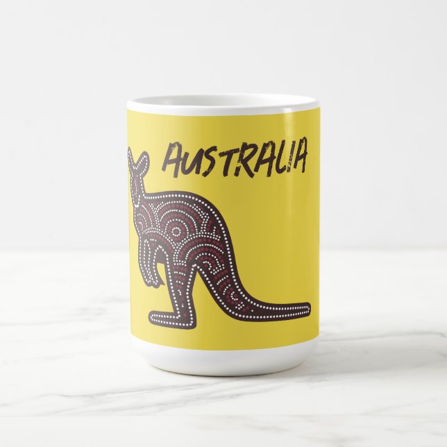 Kangaroo Aboriginal Mosaic  Coffee Mug (Center)