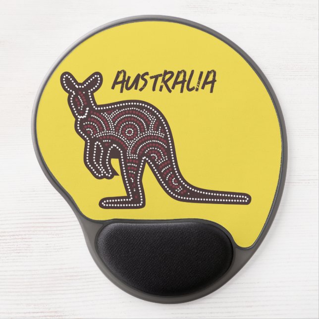 Kangaroo Aboriginal Mosaic Gel Mouse Pad (Front)