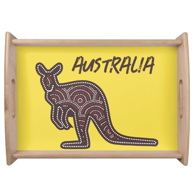 Kangaroo Aboriginal Mosaic  Serving Tray (Front)