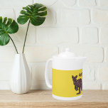Kangaroo Aboriginal Mosaic  Teapot<br><div class="desc">Teapot features  kangaroo silhouette in aboriginal mosaic pattern on yellow background with "Australia" in grunge style text</div>