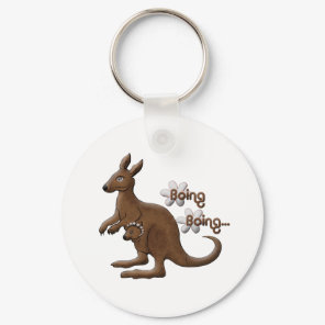 Kangaroo and Baby Kangaroo in Pouch Keychains