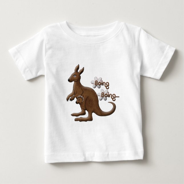 Kangaroo and Baby Kangaroo in Pouch T-Shirts (Front)