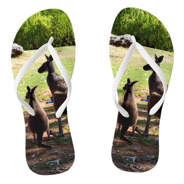 Kangaroo And Her Joey, Flip Flops (Footbed)